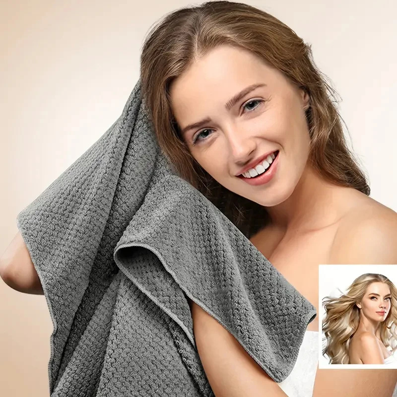 Golf Towel - 超吸収性特大マイクロファイバーヘアタオルラップ、速乾ヘアタオルラップ（伸縮性バンド付き）、ソフトヘアタオルラップターバン