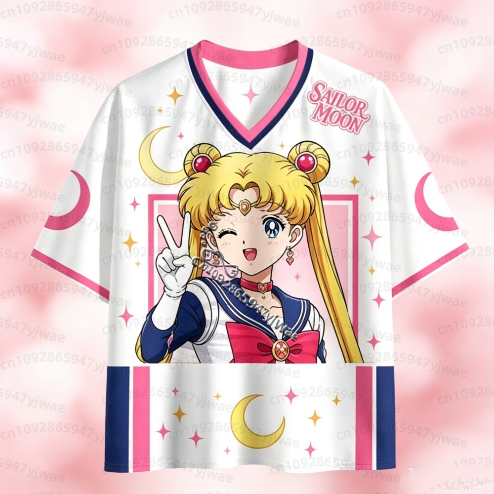 Golf Tees - 26 セーラームーン アニメ メッシュジャージ Tシャツ 月野うさぎプリント