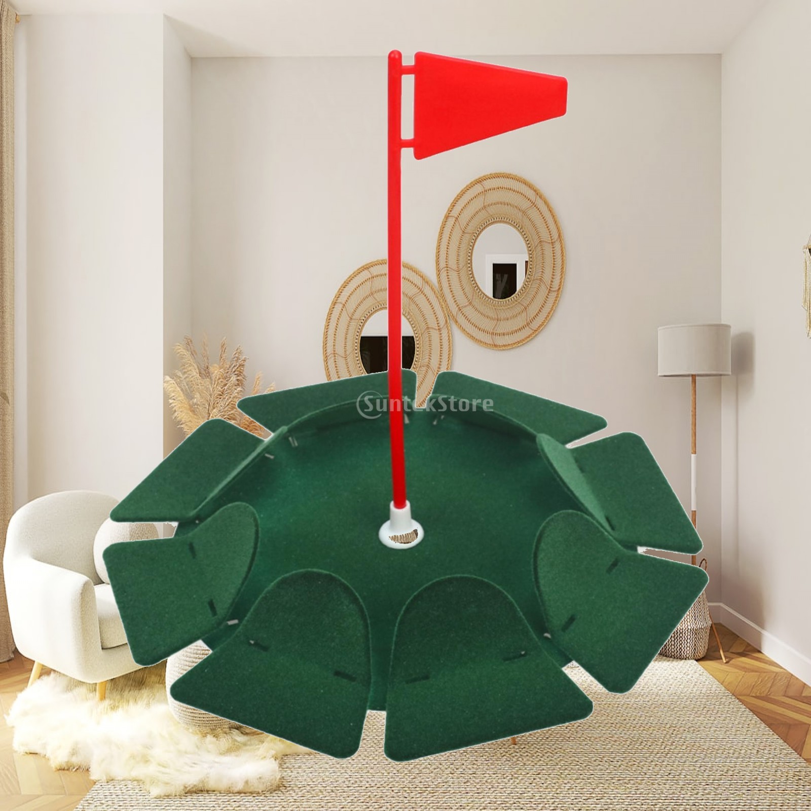ゴルフパッティング練習用トレイ。収納しやすい設計で、フラッグ - Golf Putter のレビューと価格