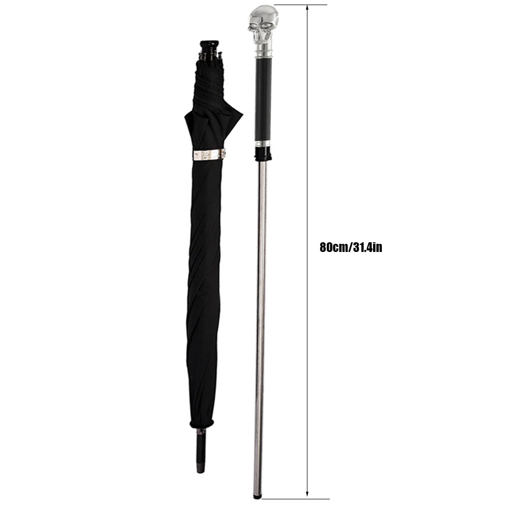 スカルウォーキングケーン2-in-1護身用頑丈な防風UVカッ - Golf Umbrella Large のレビューと価格