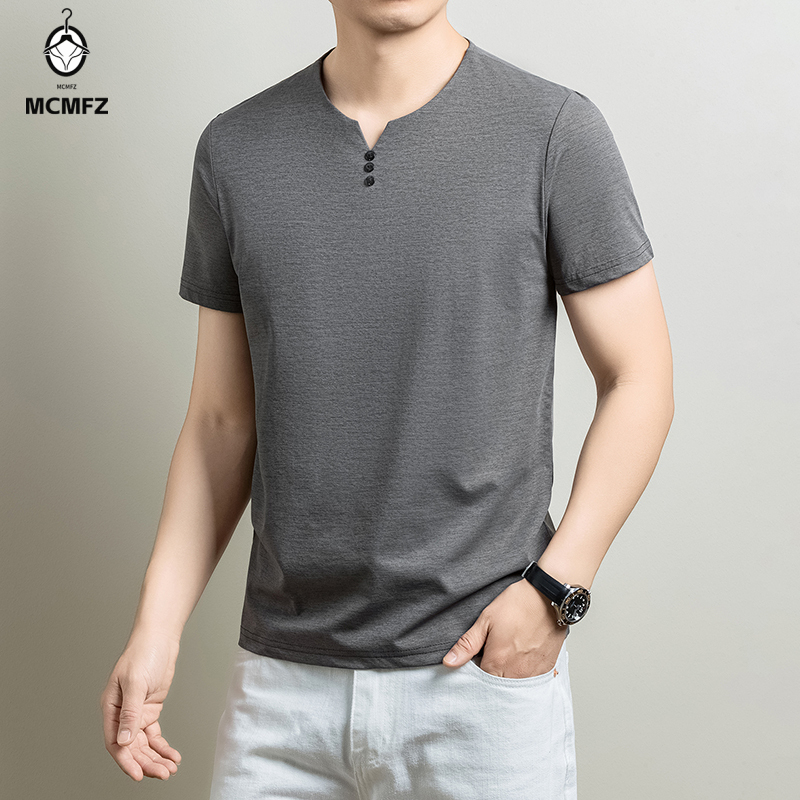 メンズベーシックヘンリーTシャツ快適なコットンブレンド半袖ト - Golf Tees のレビューと価格